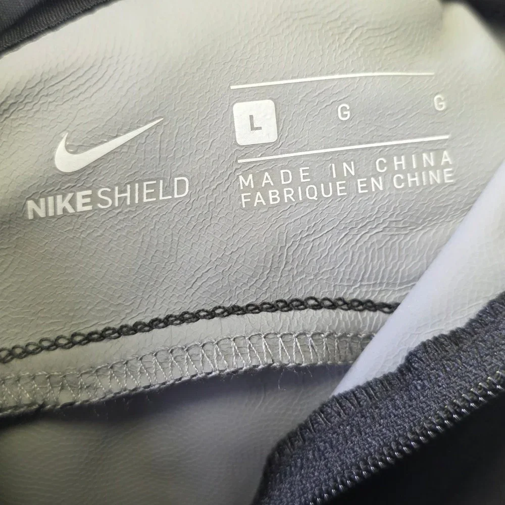 NIKE SHIELD SOCCER 1/4 ZIP YOUTH BOYS LARGE BLACK WHITE PERFORMANCE MOCK NEW!!